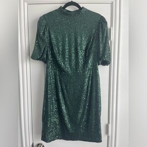 Green sequin dress